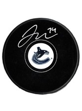 Jake DeBrusk autographed signed puck NHL Vancouver Canucks JSA COA