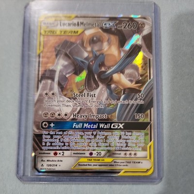 A-3 Lucario & Melmetal GX 120/214 Unbroken Bonds NM Ultra Rare Pokemon