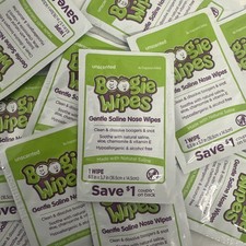 Boogie Wipes Gentle Saline Nose Wipes Single Use Packs - 13 Count - Sealed