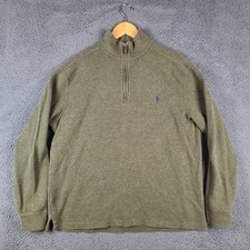 Polo Ralph Lauren 1/4 Zip Long Sleeve Outdoor Quarter Zip Sweater Brown Size L