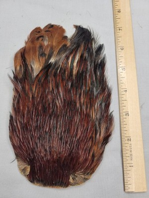 Lot 112,  Grade B,   Natural India Rooster Streamer Neck Cape Feathers