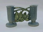 Vintage Roseville Pottery Bushberry Double Bud Vase #158 – Blue