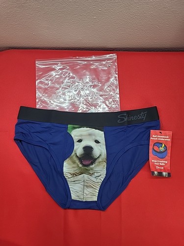 Shinesty Mens Size Large Puppy Love Print Blue Black Hammock Boxer-briefs New
