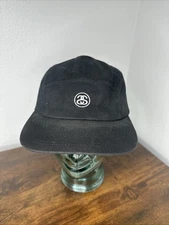 Stussy 5 Panel Hat Cap Black Unisex Vintage Rap Skateboard Style CapZ One Size