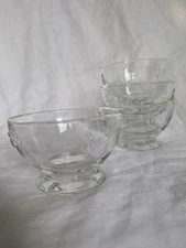 La Rochere Bee Clear Glass Napoleon Bee Fruit/Cereal Bowls Lot x4, 4x2.5 inches
