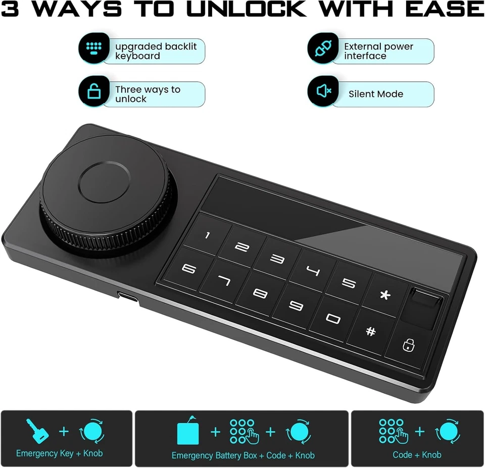 6.5 Cu Safe Box, Large Drop Safe for Business, Money Box with Digital Keypad - Image 3 of 4