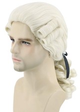 Topcosplay Judge Colonial Wig for Men Women 18 Inch Pack of 1 , Beige