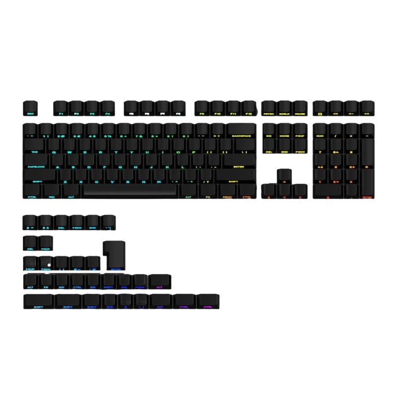Double Shot PBT Side Printed Keycaps Set For Mechanical Keyboards 140 Keys