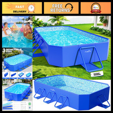 Large Foldable Swimming Pool for Adults Kids, Non-Inflatable Collapsible Desig
