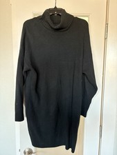 Gap women turtleneck sweater dress black medium