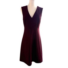 Elizabeth James Burgundy Sleeveless Fit Flare Midi Dress 8 Holiday Cocktail Chic