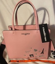 KARL LAGERFELD MAYBELLE PARIS SATCHEL/CROSSBODY BAG - PINK BLUSH MULTI - NWT