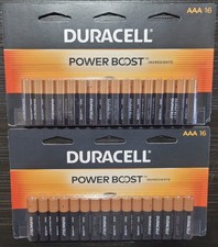 Duracell POWER BOOST AAA Alkaline Batteries 2 Packs of 16 , Exp. 2036 - New 