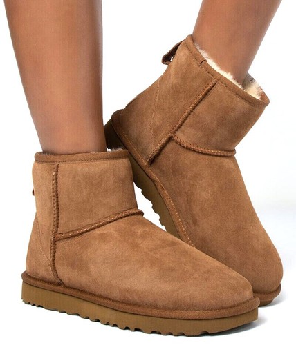 New in Box Authentic UGG Classic Mini II Women's Fashion Boots Chestnut 7 8 9 10
