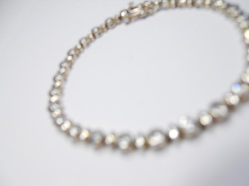 7" INCHES CZ's TENNIS SINGLE STRAND BRACELET STERLING 925 SILVER - Picture 14 of 15