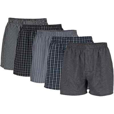 Gildan Adult Men's Woven Men's 2 or 5 Pack Woven Boxers Wicking Cool 4.5'' Inseam