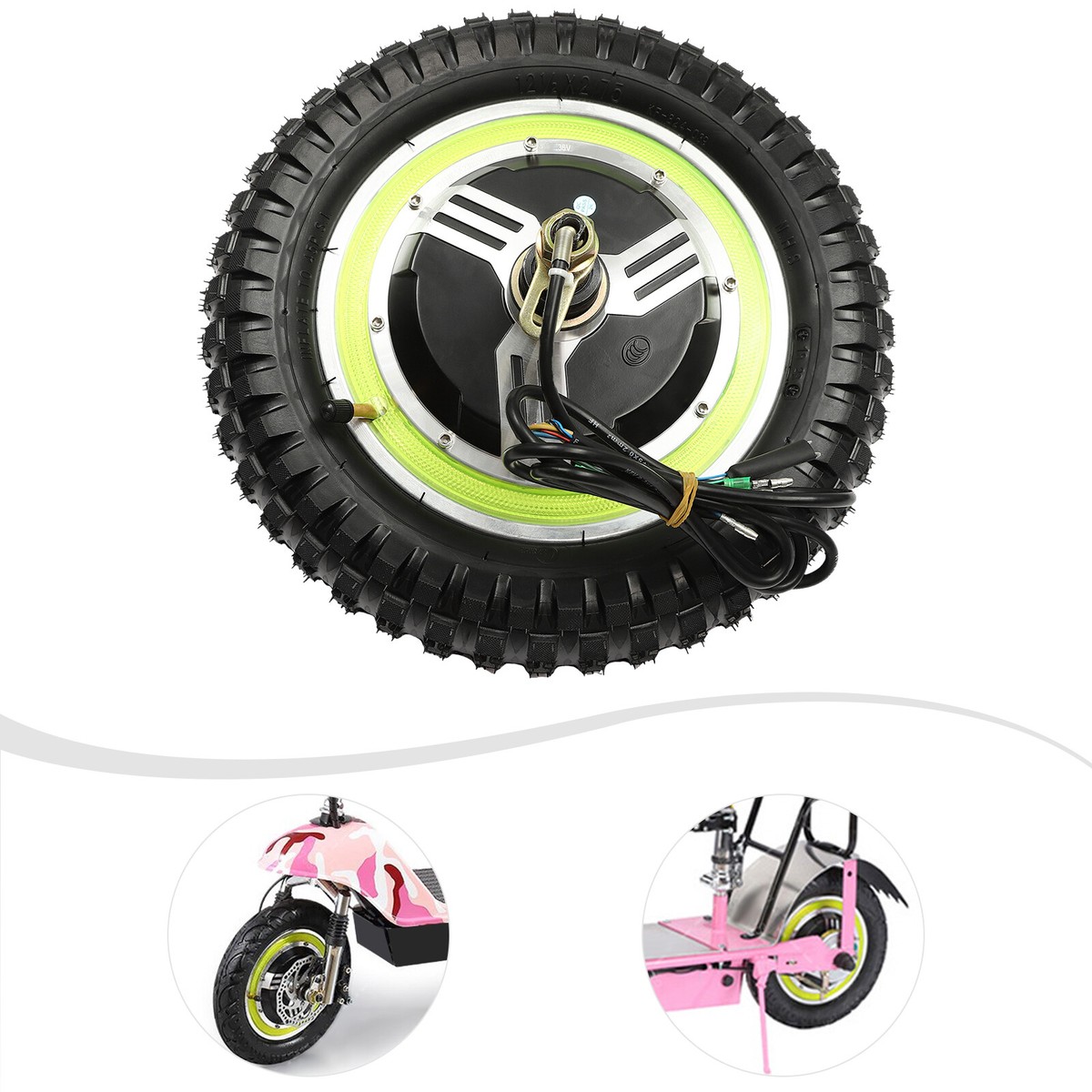 350W 36V 12-Inch E-Bike Hub Motor Wheel Brushless Gearless - Main Image