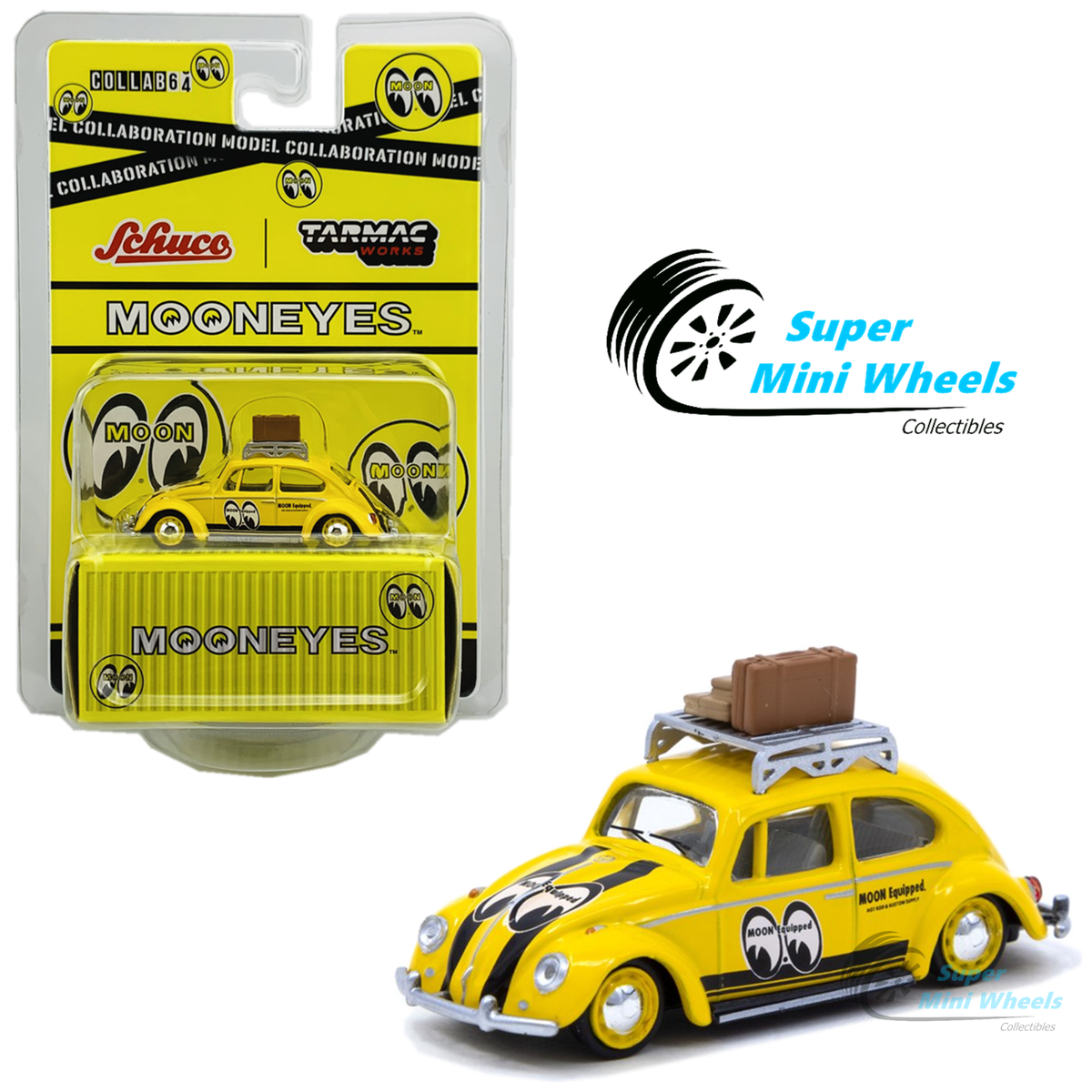 Tarmac Works x Schuco 1:64 Volkswagen Beetle Mooneyes With Roof