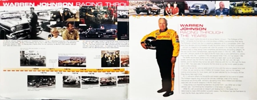 VRHTF NHRA GENIAL DE COLECCIÓN ÚNICO 6 PÁGINAS "WARREN JOHNSON 6X PRO STOCK CHAMP" REPARTO Foto 4 de 4