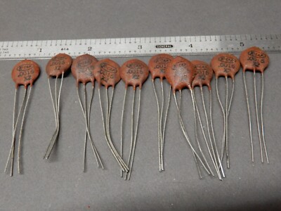 K-Cap Ceramic Disc Capacitor .0015 UF 2X Dual Unknown Voltage Qty 10 NOS