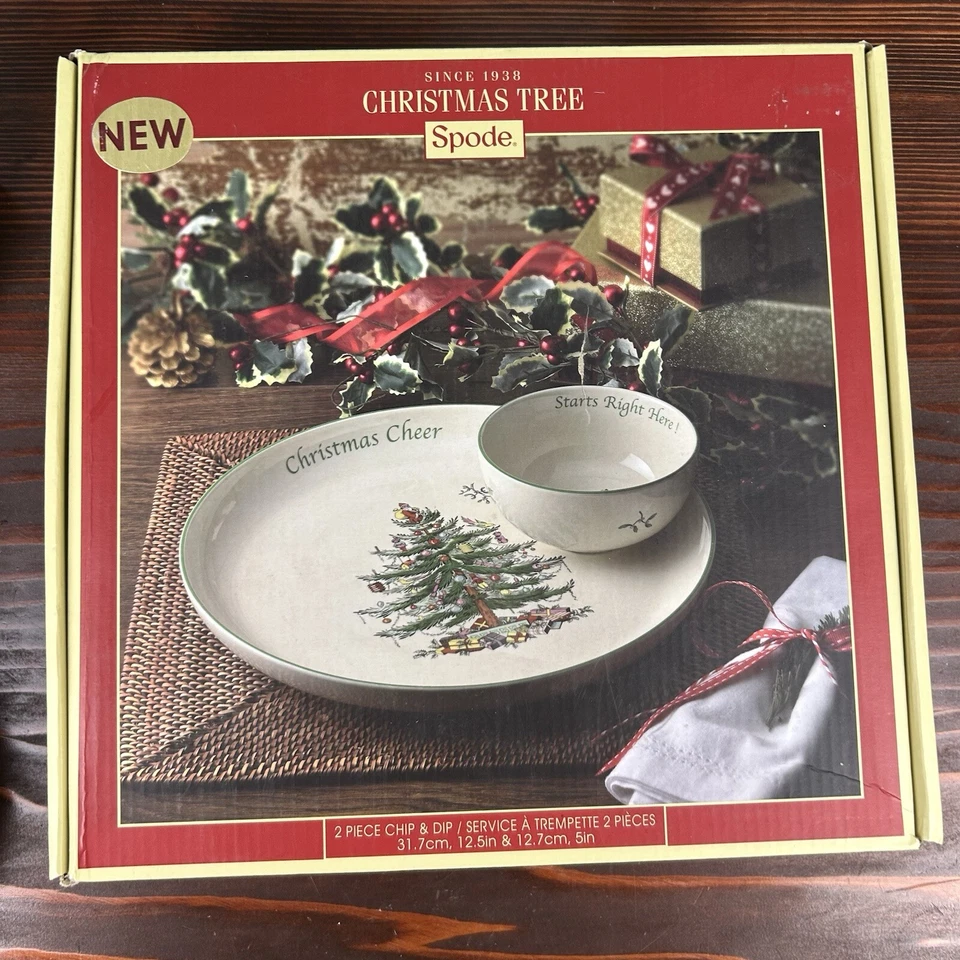 Spode Christmas Tree 2 Piece Chip & Dip | 12.5 Inch | Dishwasher Safe - Image 2 of 4