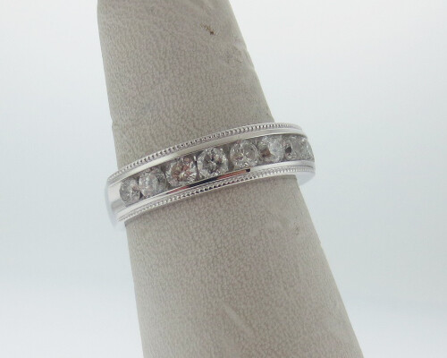 Echter 1,03cttw Diamanten massiv 14k Weißgold Ring 5mm Herren Band GRATIS Größen - Bild 6 von 9
