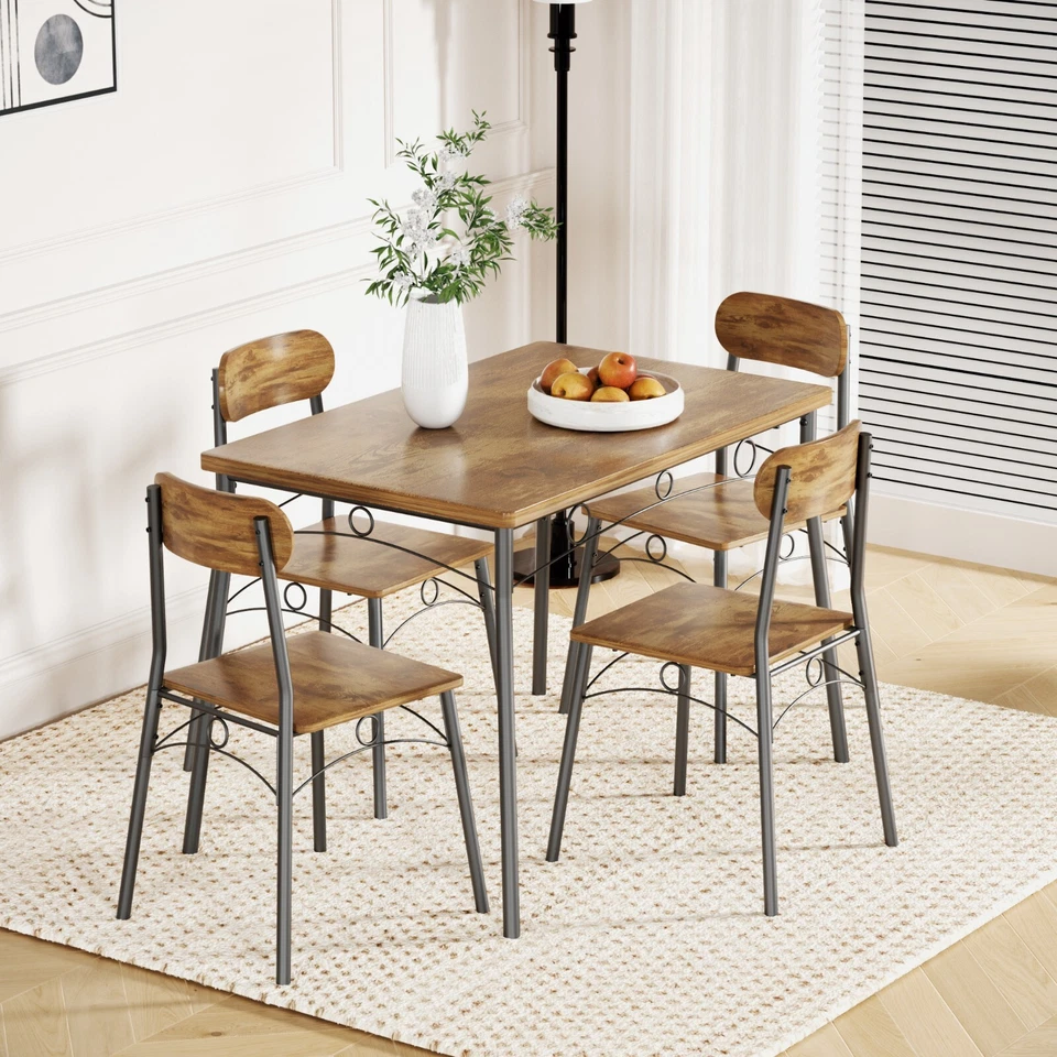 3/5 Piece Dining Table Set Chairs Wood Dinette Table for Home Kitchen Breakfast - Image 2 of 4