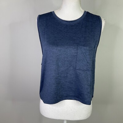 Threads 4 Thought Top Women Size Large Rochelle Crop Tank Heather Chambray