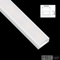"1M Alu-Profil \"Slim\" (14X7Mm) In Weiß Eloxiert Inkl. Opaler Abdeckung"