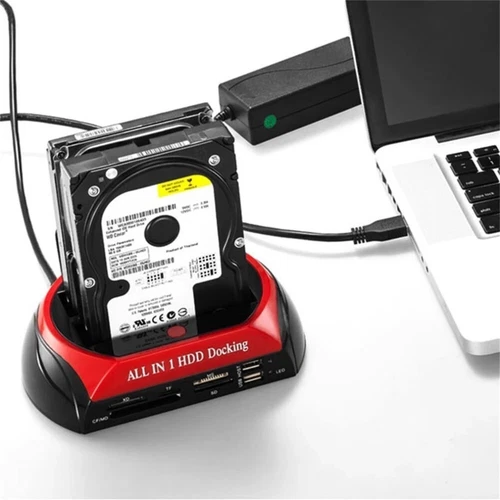 All in 1 Hard Drive Docking Station USB to SATA IDE 2.5" 3.5" SD TF Card Reader - Picture 1 of 8
