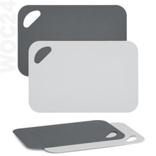 2er SET 29 x 19 cm ANTI-RUTSCH Schneidematte Schneidebrett Kunststoff Grau