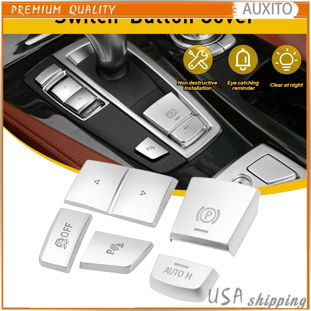 Chrome Handbrake Auto Hold Button Switch Cover Trim For BMW 5 6 7 X3 X5 X6 F10