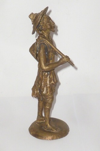 Alte afrikanische ? Bronzefigur Skulptur Afrikaner Bronze bronce Figur Kämpfer ? - Bild 7 von 11