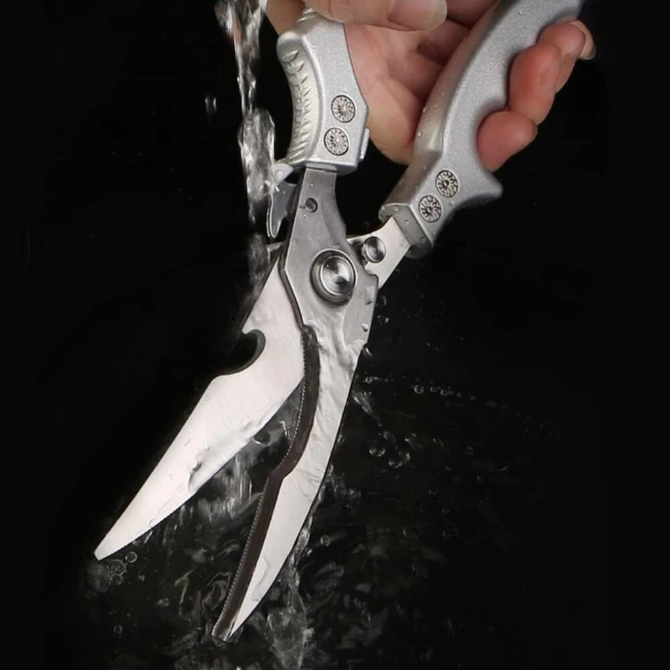 Geflügelschere Küchenschere Edelstahl Fleischschere Gezacktem Rand Knochenschere - Bild 4 von 4