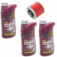 MotoröL ÖLfilter KN145 Set 10W40 3 Liter FüR Yamaha XC 180 XC180 Bj. 1983-1984