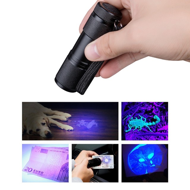 9LED Handheld UV UltraViolet Black light Flashlight Lamp Torch