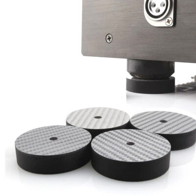 4pcs Carbon Fiber HIFI Audio Speaker Amp Isolation Pad Spike Stand Base 40*10mm