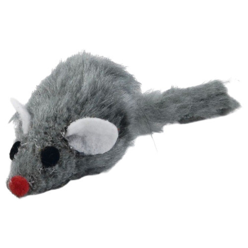 Beeztees Katzenspielzeug Maus PlüSch Grau 5X3 Cm FüR Katzen - Spielzeug-image