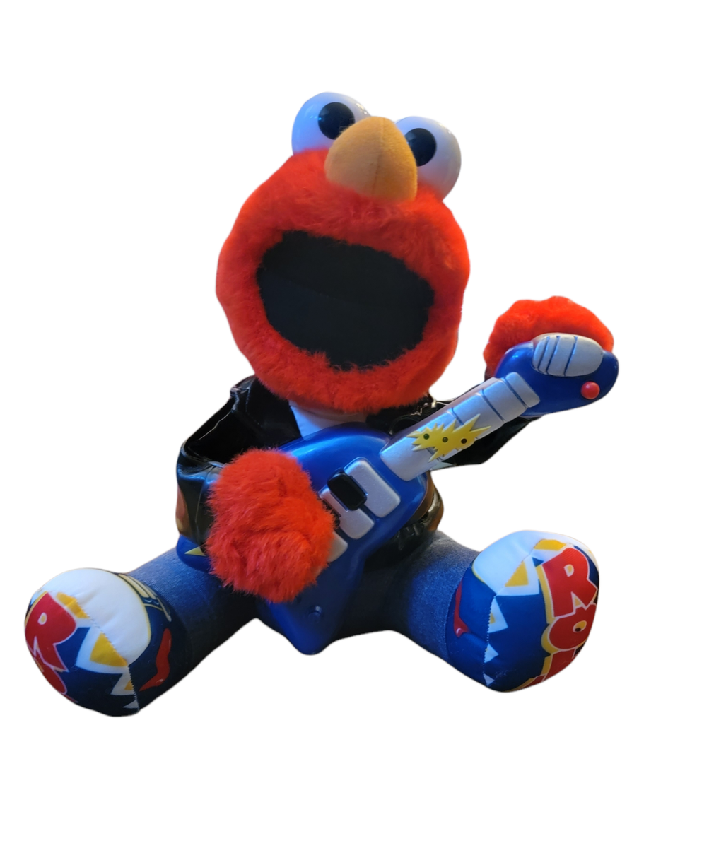 Vintage 1998 TYCO Rock N' Roll Elmo W/Gutair And Leather Jacket