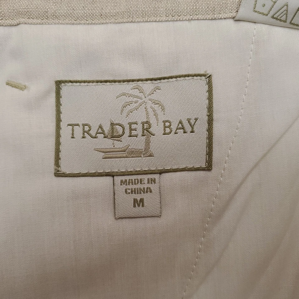 Trader Bay Shorts Mens Medium Beige Linen Blend Lightweight Casual Summer Beach - Image 3 of 4