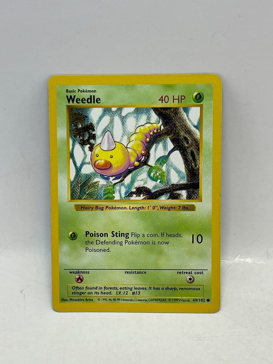 Pokemon Shadowless Weedle 69/102 Vintage 1999 Base Set | eBay