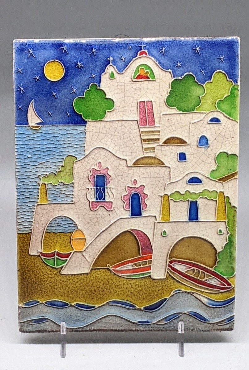Creazioni Luciano Handpainted Ceramic Tile Plaque - Salerno, Italy