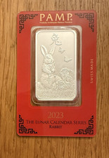 PAMP Suisse Fine Silver Bar Lunar Year Of The Rabbit 2023 - 1 Ounce .999
