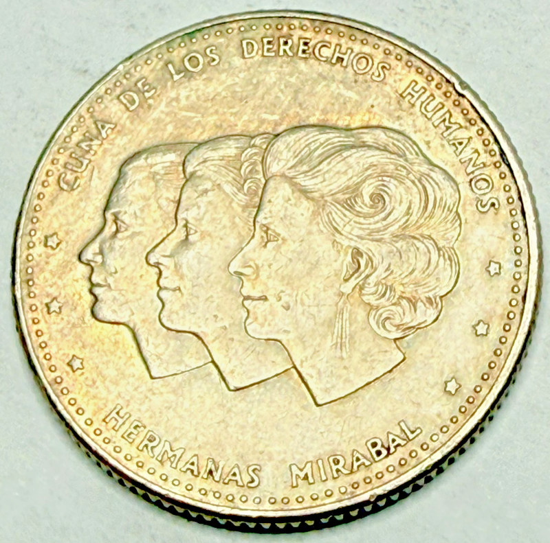 Dominican Republic 25 centavos coin, 1986. KM# 61.2, copper-nickel. Mirabal.