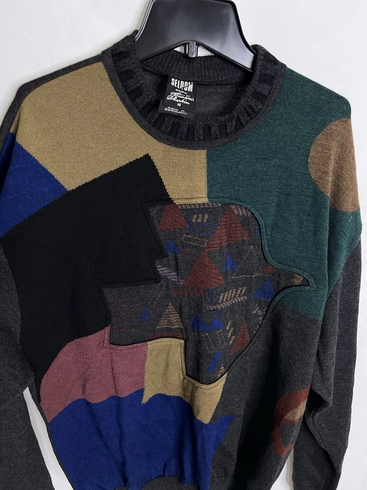 Vintage selten gestylt von François Martin Herren Pullover Gr. 48 / M - Bild 4 von 4