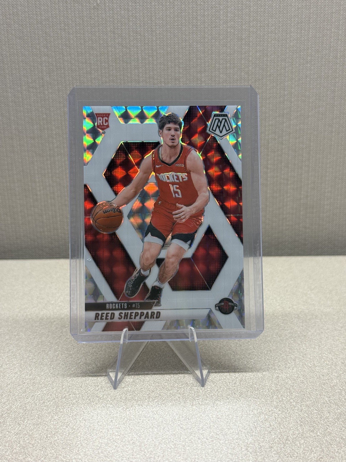 2024-25 Panini Mosaic - Rookies Reed Sheppard #249 Choice White Mosaic Prizm /35