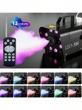 Stage fog machine with 13 colored LED light effects, 500W,