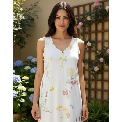 ROSCH Creative Culture Floral Butterfly Tank Nightshirt Cotton Plus Size 1X?