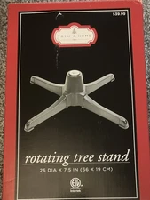 Rotating Artificial Tree Stand 26" Dia x 7.5" Fits Trunk Sizes 1.25” & 0.87” NIB