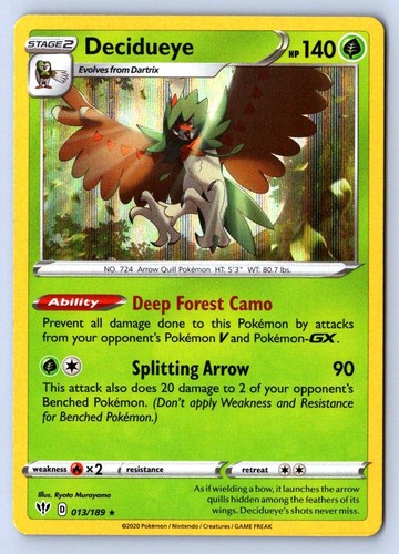 Decidueye 13/189 Darkness Ablaze Holo Pokemon NM